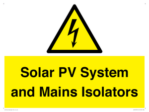Solar PV System and Mains Isolators